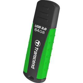 Transcend 64GB JetFlash 810 USB 3.0 Flash Drive, 64 GB, USB 3.0, Black, Green, Lifetime Warranty