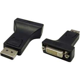 4XEM DisplayPort To DVI-I M/F Adapter, 1 x 29-pin DVI Video Female, 1 x DisplayPort Digital Audio/Video Male, Black