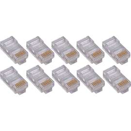 4XEM 50 Pack Cat6 RJ45 Modular Ethernet Plugs for Stranded or Solid CAT6 Cable, 50 Pack Modular RJ45 Ethernet ends for Cat6 stranded or solid CAT6 cable, 1 x RJ-45 Male, Gold-plated Contacts