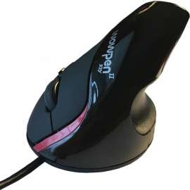 Ergoguys WOW PEN JOY II WIRED VERTICAL ERGONOMIC OPTICAL MOUSE BLACK - Optical - Cable - Black - USB - 1600 dpi - Scroll Wheel - 5 Button(s)
