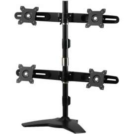 Amer Mounts Stand Based Quad Monitor Mount for four 15"-24" LCD/LED Flat Panel Screens, Supports up to 17.6lb monitors, +/- 20 degree tilt, and VESA 75/100
