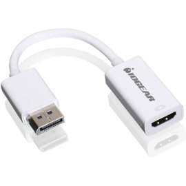 IOGEAR DisplayPort to HD Adapter, 7.08" DisplayPort/HDMI A/V Cable for Video Device, Projector, Monitor, TV, iMac, MacBook, Monitor, Computer, Graphics Card, PC, HDTV, First End: 1 x DisplayPort 1.1a Digital Audio/Video, Male, Second End: 1 x HDMI Digital