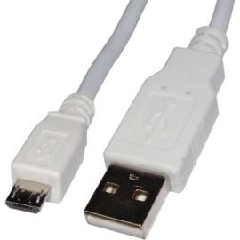 4XEM Micro USB Cable, 6 ft USB Data Transfer Cable for Cellular Phone, First End: 1 x USB 2.0 Type A, Male, Second End: 1 x Micro USB 2.0 Type B