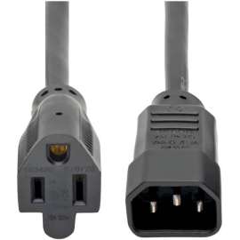 Tripp Lite Computer Power Extension Cord Adapter 10A 18AWG C14 to 5-15R 1ft, 10A, 18AWG (IEC-320-C14 to NEMA 5-15R) 1-ft.
