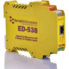 Brainboxes, Ethernet to 4 Relays and 8 Digital Inputs + RS485 Gateway