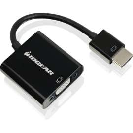 IOGEAR HDMI to VGA Adapter with Audio, HDMI/Mini-phone/VGA A/V Cable for Audio/Video Device, Projector, Monitor, First End: 1 x HDMI Digital Audio/Video, Male, Second End: 1 x 15-pin HD-15