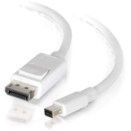 C2G 10ft Mini DisplayPort to DisplayPort Adapter Cable M/M - White - DisplayPort/Mini DisplayPort for Notebook, Tablet, Monitor, Audio/Video Device - 10 ft - 1 x Mini DisplayPort Male Thunderbolt - 1 x DisplayPort Male Digital Audio/Video - White"""