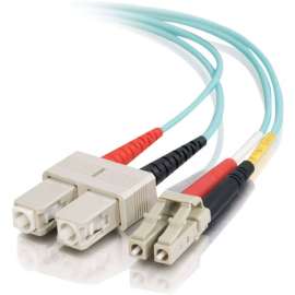 Legrand C2G 15m LC-SC 10Gb 50/125 Duplex Multimode OM3 Fiber Cable - Aqua - 49ft - 15m LC-SC 10Gb 50/125 Duplex Multimode OM3 Fiber Cable - Aqua - 49ft