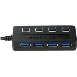 Sabrent 4-Port USB 3.0 Hub with Power Switches, USB, External, 4 USB Port(s), 4 USB 3.0 Port(s)
