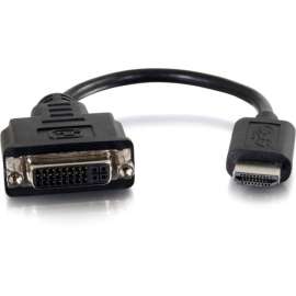 C2G 8in HDMI to DVI Adapter Converter Dongle, M/F Black, DVI-D/HDMI for Video Device Notebook, Monitor, 8", 1 x HDMI Male Digital Audio/Video