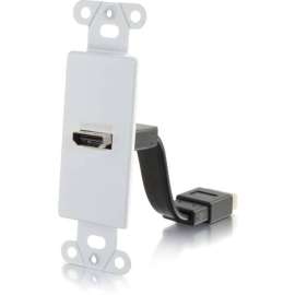 C2G HDMI Pass Through Wall Plate, White, Aluminum, 1 x HDMI Port(s)