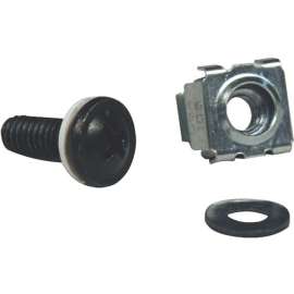 Tripp Lite 50PC Rack Enclosure Square Hole Hardware M5 Screws & Washers, Cage Nut, Pan Head Screw, Cup Washer, 50
