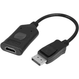 SIIG DisplayPort to HDMI Active Adapter, 10.55" DisplayPort/HDMI A/V Cable for Audio/Video Device, TV, First End: 1 x 20-pin DisplayPort 1.2 Digital Audio/Video, Male, Second End: 1 x 19-pin HDMI Digital Audio/Video