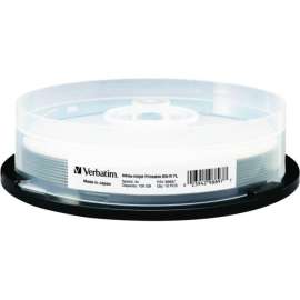Verbatim BD-R XL 100GB 4X White Inkjet Printable, Hub Printable, 10pk Spindle, 100GB, 10pk Spindle