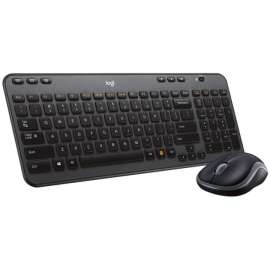 Logitech MK360 Full-size Wireless Scissor Keyboard and Mouse, Black, USB Wireless Keyboard, Beige, Black, USB Wireless Mouse