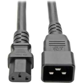 Tripp Lite Heavy Duty Power Extension Cord PDU 15A 14 AWG C13 to C20 3' 3ft, For PDU Computer, Server, UPS, Network Device, 120 V AC, 230 V AC Voltage Rating, 15 A Current Rating, Black"