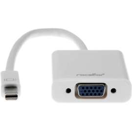 Rocstor Mini Displayport to VGA Adapter for Mac / PC - Cable Length: 5.9" - 5.90" Mini DisplayPort/VGA Video Cable for Video Device, Desktop Computer, Notebook, HDTV, Projector, Monitor - First End: 1 x Mini DisplayPort Digital Audio/Video - Male