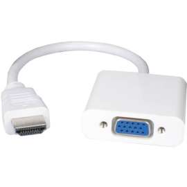 QVS HDMI to VGA Video Converter, HDMI/VGA Video Cable for Video Device, Projector, Monitor, Notebook, Tablet, Blu-ray Player, First End: 1 x HDMI Digital Audio/Video, Male, Second End: 1 x 15-pin HD-15