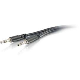 C2G 6ft 3.5mm Slim Audio Cable - AUX Cable - M/M - 6 ft Mini-phone Audio Cable for Audio Device - First End: Mini-phone - Male - Second End: Mini-phone - Male