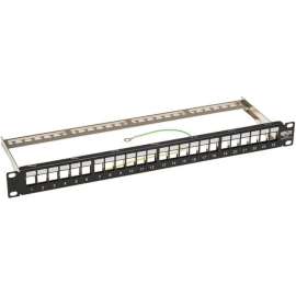 Tripp Lite 24-Port Shielded Blank Patch Panel RJ45 USB HDMI Cat5e/Cat6 TAA, 24 Port(s), 1U High, Black, 19" Wide