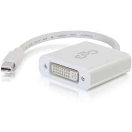 C2G Mini DisplayPor tot DVI Adapter - White - 8" DVI/Mini DisplayPort Video Cable for Video Device, Projector, Monitor, Graphics Card, Notebook, HDTV - DVI Male Digital Video - Mini DisplayPort Female Digital Video - White