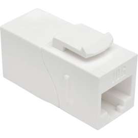 Tripp Lite Cat6a Straight Through Modular In Line Snap -In Coupler RJ45 F/F, 1 x RJ-45 Female Network, 1 x RJ-45 Female Network, Gold Plated Contact, White