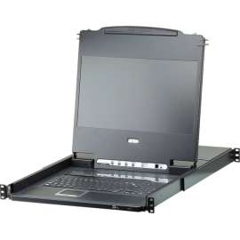 Aten Technologies ATEN CL6708MW Single Rail 8-Port DVI FHD LCD KVM Switch with Standard Rack Mount Kit-TAA Compliant, 8 Computer(s), 17.3" LED, Full HD, 1920 x 1080