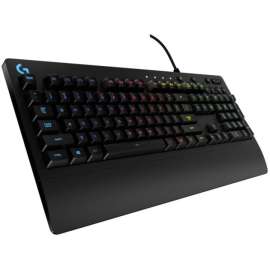 Logitech G213 Prodigy Gaming Keyboard, Wired RGB Backlit Keyboard with Mech-dome Keys, Palm Rest, Adjustable Feet, Media Controls, USB, Compatible with Windows, Cable Connectivity, USB 2.0 Interface Play, Pause, Skip, Volume Control Hot Key(s), QWERTY Lay