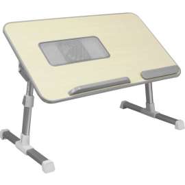 Aluratek Adjustable Ergonomic Laptop Cooling Table with Fan - Rectangle Top - 20.50" Table Top Width x 12.50" Table Top Depth - 12.50" Height - Aluminum Alloy