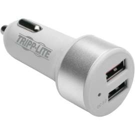 Tripp Lite Dual USB Car Charger w/ Quick Charge 3.0 for Tablets Smartphones, 12 V DC Input Voltage, 5 V DC, 9 V DC, 12 V DC Output Voltage, 3 A Output Current