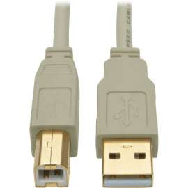 Tripp Lite 15ft USB 2.0 Hi-Speed A/B Cable M/M 28/24 AWG 480 Mbps Beige 15', USB for Scanner, Notebook, Desktop Computer, Printer, 60 MB/s, 15.09 ft, 1 x Type A Male USB