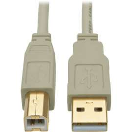 Tripp Lite 10ft USB 2.0 Hi-Speed A/B Cable M/M 28/24 AWG 480 Mbps Beige 10', USB for Scanner, Notebook, Printer, 60 MB/s, 10.17 ft, 1 x Type A Male USB