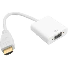 4XEM HDMI to VGA Adapter, 10" HDMI/VGA Video Cable for Notebook, TV, Projector, Ultrabook, Video Device, Monitor, First End: 1 x HDMI Digital Audio/Video, Male, Second End: 1 x 15-pin HD-15