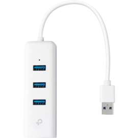 Tp Link TP-Link (UE330), USB 3.0 to Ethernet Adapter, Portable 3-port USB Hub with 1 Gigabit, RJ45 Ethernet Port Network Adapter, Supports Win 7/8/8.1/10, Mac OS X (10.6-10.14), Linux OS and Chrome OS