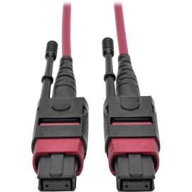 Tripp Lite 100G MTP/MPO Multimode OM4 Plenum-Rated Fiber Optic Cable (F/F), 12 Fiber, 40/100GBASE-SR4, Push/Pull Tabs, Magenta, 2 m - Fiber Optic for Network Device - Patch Cable - 6.56 ft - 1 x MTP/MPO Female Network - 1 x MTP/MPO Female Network