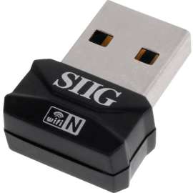 SIIG IEEE 802.11n Wi-Fi Adapter for Desktop Computer/Notebook, Mini USB, 150 Mbit/s, 2.40 GHz ISM, External