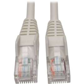 Tripp Lite 5ft Cat5 Cat5e Snagless Molded Patch Cable UTP White RJ45 M/M 5', Category 5e for Network Device, Router, Switch, Printer, Server, 128 MB/s, Patch Cable, 5 ft
