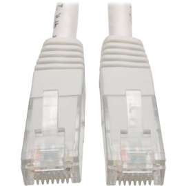 Tripp Lite Cat6 Cat5e Gigabit Molded Patch Cable RJ45 M/M 550MHz White 1ft 1', RJ-45 for Computer, Printer, Gaming Console, Blu-ray Player, Photocopier, Router, Modem, 128 MB/s, Patch Cable, 1 ft