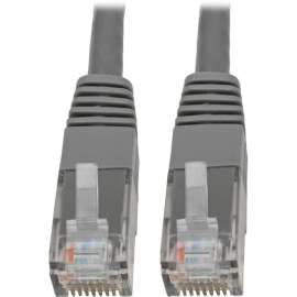 Tripp Lite Cat6 Cat5e Gigabit Molded Patch Cable RJ45 M/M 550MHz Gray 10ft, RJ-45 for Computer, Printer, Gaming Console, Blu-ray Player, Photocopier, Router, Modem, 128 MB/s, Patch Cable, 10 ft