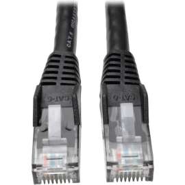 Tripp Lite Cat6 GbE Gigabit Ethernet Snagless Molded Patch Cable UTP Black RJ45 M/M 35ft 35', Category 6 for Network Adapter, Network Device, Router, Server, Modem, Hub, Switch, 128 MB/s, Patch Cable, 35.10 ft