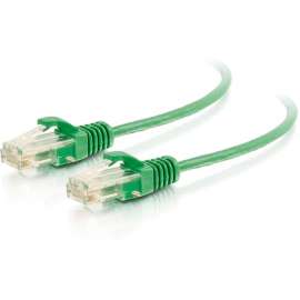 C2G 1ft Cat6 Slim Snagless Unshielded (UTP) Ethernet Cable, Green, 1 ft Category 6 Network Cable for Network Device, First End: 1 x RJ-45 Network, Male