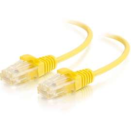 C2G 1ft Cat6 Ethernet Cable, Slim, Snagless Unshielded (UTP), Yellow, 1 ft Category 6 Network Cable for Network Device