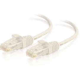 C2G 1ft Cat6 Snagless Unshielded (UTP) Slim Ethernet Patch Cable, White, 1 ft Category 6 Network Cable for Network Device, First End: 1 x RJ-45 Network, Male