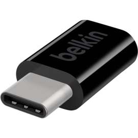 Belkin USB-C (aka Type-C) to Micro USB Adapter F2CU058btBLK - 1 x Type C USB Male - 1 x Micro USB Female - Black