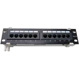 4XEM 4XEM 12 Port CAT5E Wall Mount Patch Panel, 12 Port(s), 12 x RJ-45, 18U High, 19" Wide