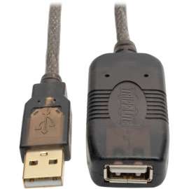 Tripp Lite USB 2.0 Active Extension Repeater Cable (A M/F) 25 ft. (7.62 m), 25 ft USB Data Transfer Cable for Printer, Scanner, USB Hub, First End: 1 x USB 2.0 Type A, Male, Second End: 1 x USB 2.0 Type A