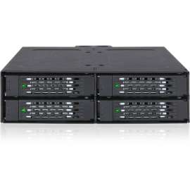 Cremax Icy Dock ToughArmor MB607SP-B Drive Enclosure for 5.25", Serial ATA/600 Host Interface Internal, Black, 4 x HDD Supported, 4 x SSD Supported