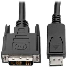 Tripp Lite DisplayPort to DVI-D Adapter Cable DP w/ Latches M/M 1080p 3ft 3', DisplayPort/DVI-D for Projector, Ultrabook, Monitor, Notebook, Video Device, TV, 3 ft, 1 x DisplayPort Male Digital Video, 1 x DVI-D (Single-Link) Male Digital Video