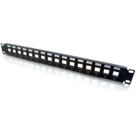 C2G 16-Port Patch Panel, Blank Keystone, 1U, 19", 16