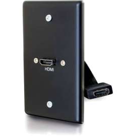 C2G Single Gang Wall Plate with HDMI Pigtail Black, 1-gang, Black, Aluminum, Polyvinyl Chloride (PVC), 1 x HDMI Port(s)